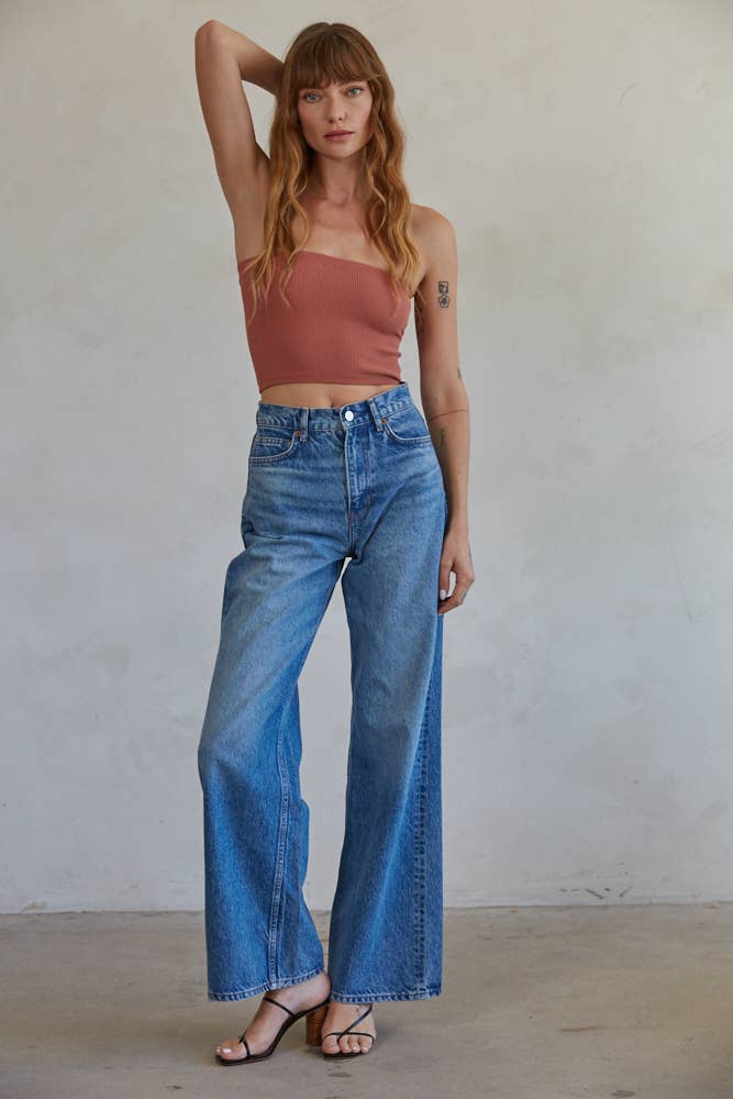 S1169N | SUN-KISSED TUBE TOP: SM / Espresso