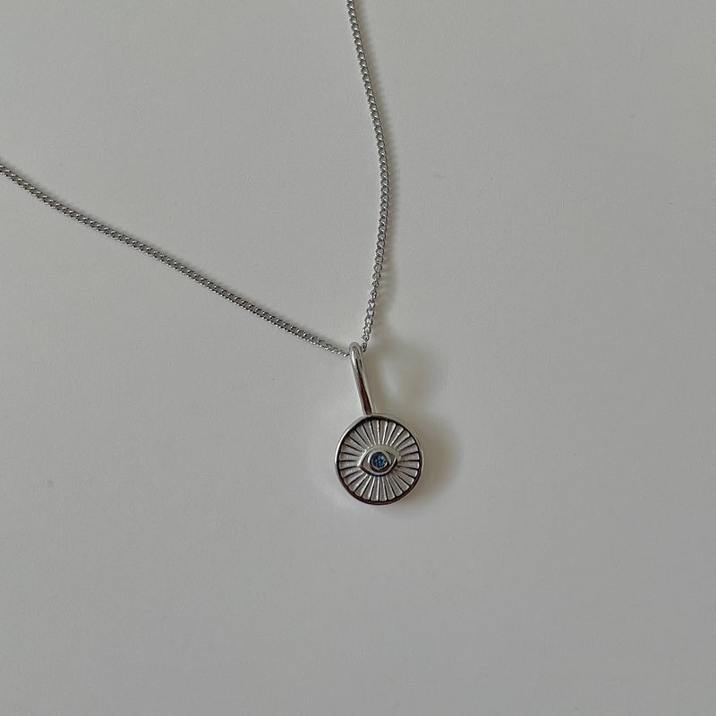 Namaste - Evil Eye Necklace- Silver