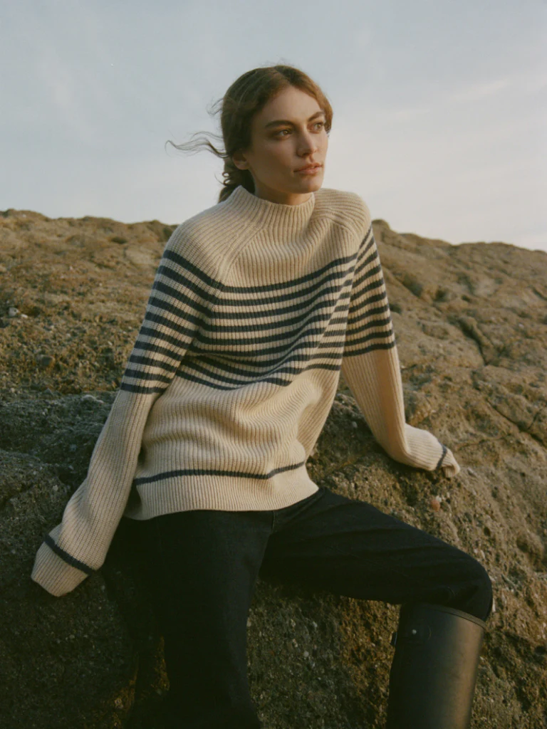 Wyeth - LAURA MOCK NECK SWEATER - Oatmeal French