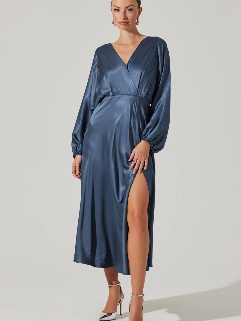 ASTR - Kimiko Dress - Slate Blue