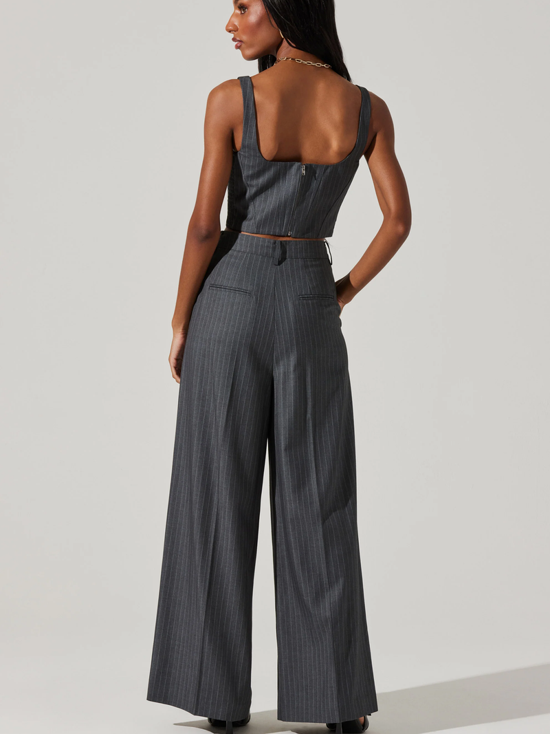 ASTR - Milani Pants - Pinstripe fossil Grey