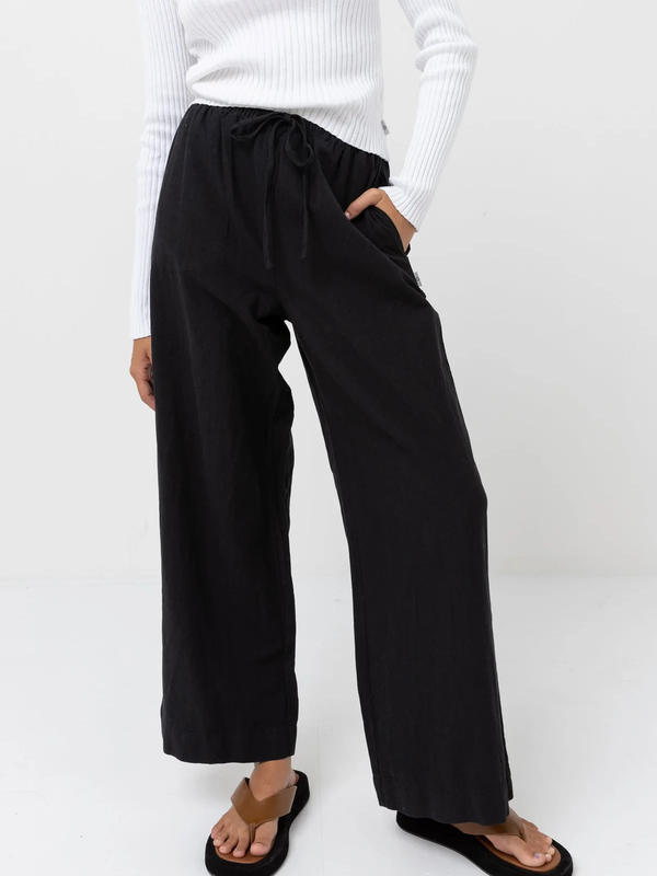 Rhythm - Classic Drawstring Pant - Black