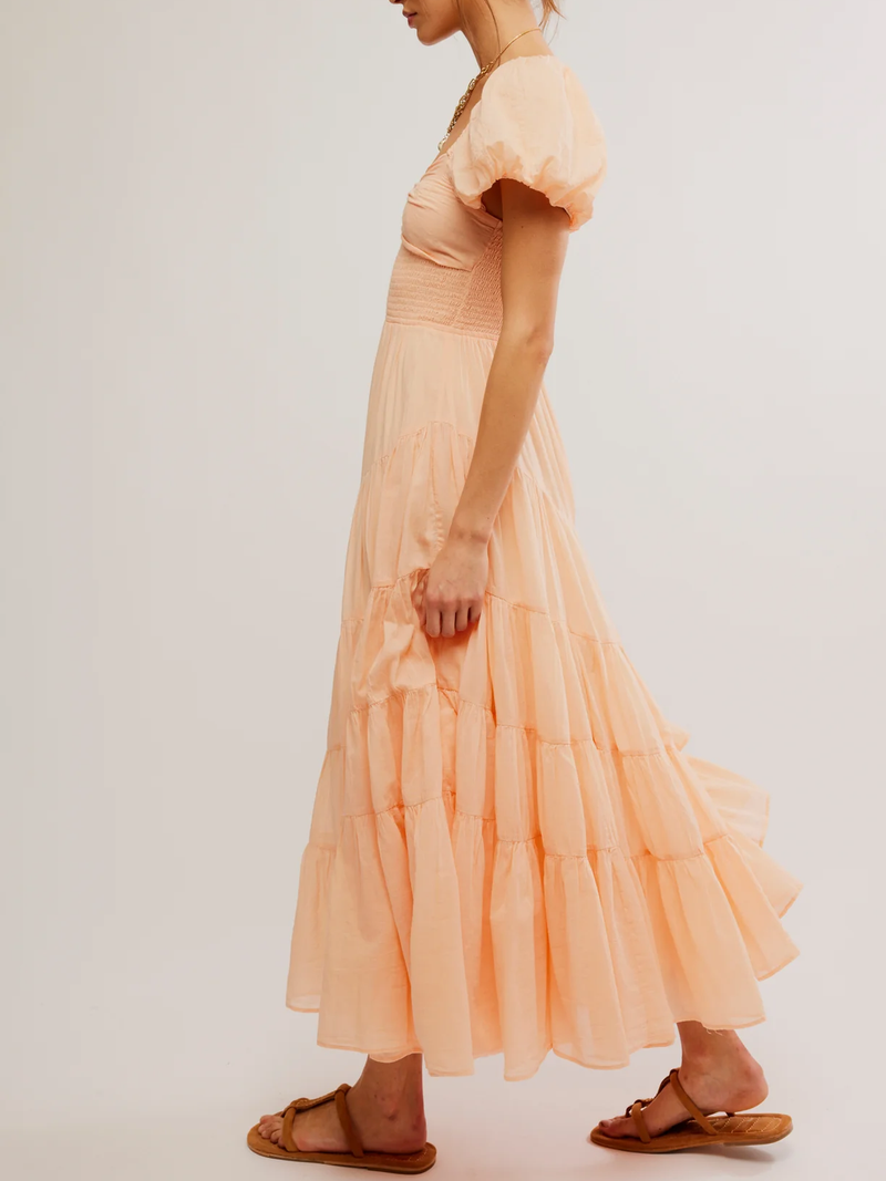 Free People - Shortsleeved Sundrenched Maxi - Almost Apricot