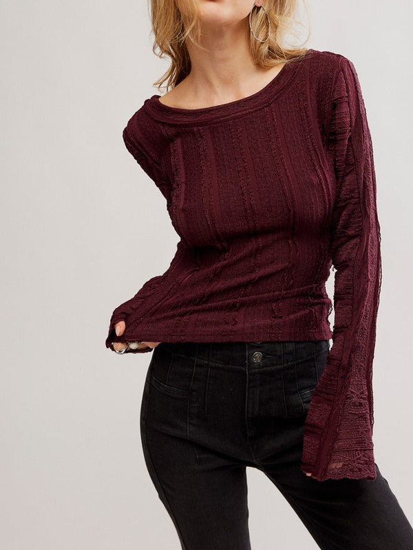 Free People - Rocky Long Sleeve Reversible Top - Winetasting