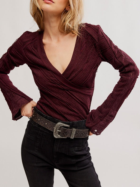 Free People - Rocky Long Sleeve Reversible Top - Winetasting