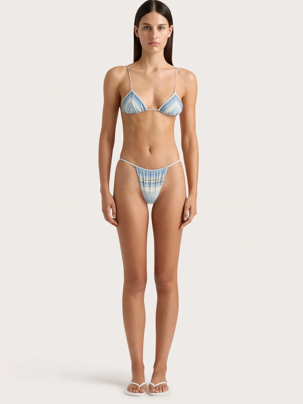 Faithfull - Elea String Bikini Top - Futura Stripe Blue
