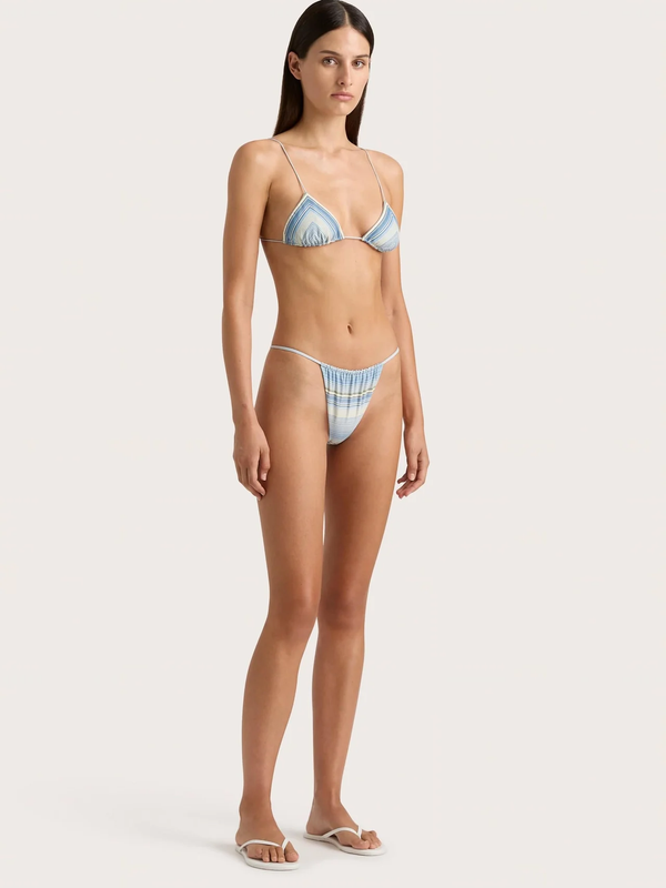 Faithfull - Elea String Bikini Bottom - Futura Stripe Blue