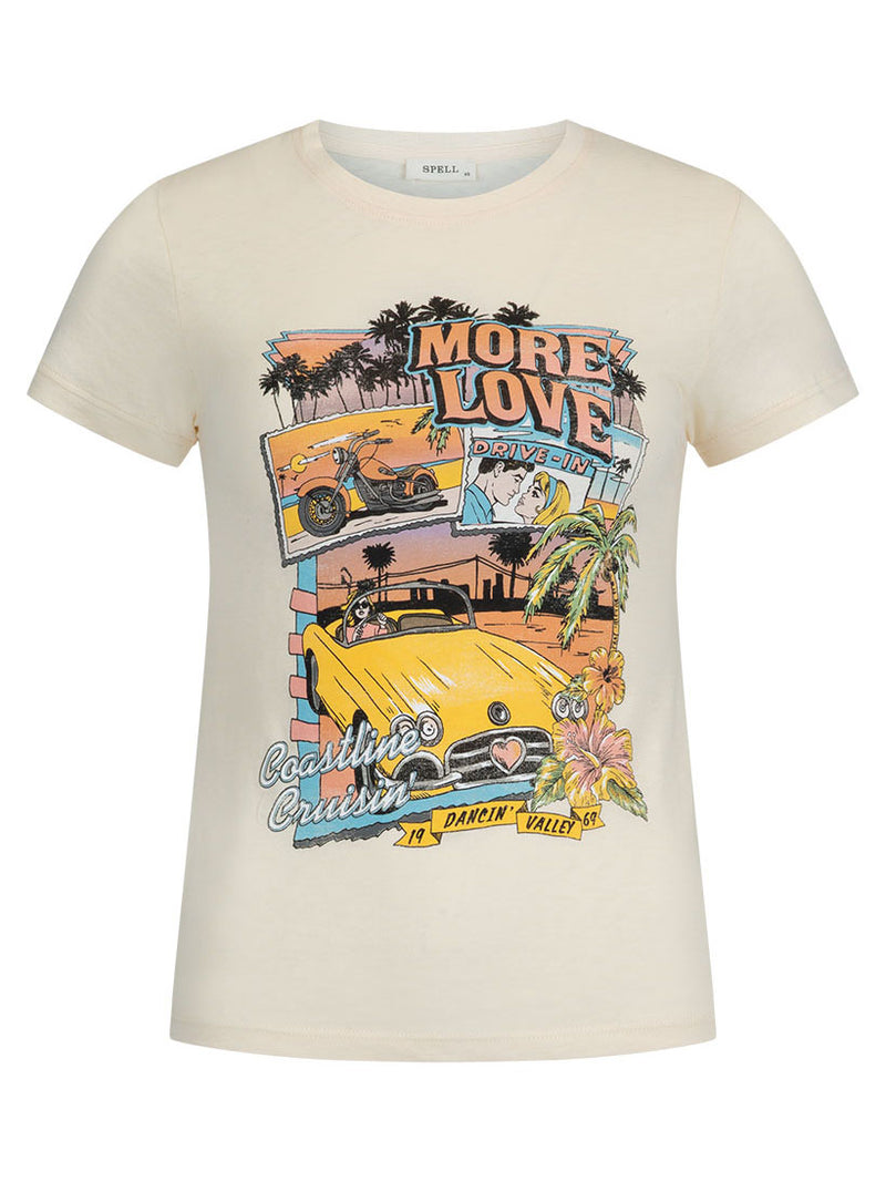 Spell - Coastline Cruisin' Shrunken Tee - Vintage Cream