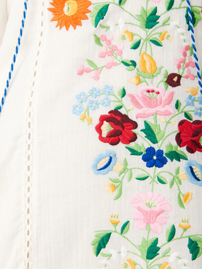 Spell - Florapaloosa Embroidered Tunic Dress - Wildflower