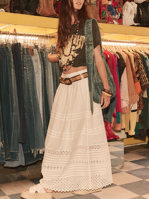 Spell - LOVE IN THE AFTERNOON LACE MAXI SKIRT