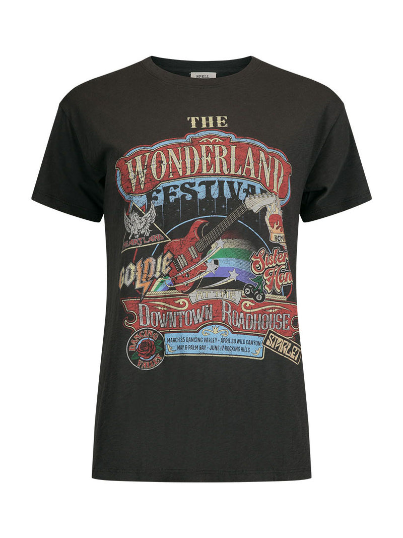 Spell - Wonderland Biker Tee - Charcoal