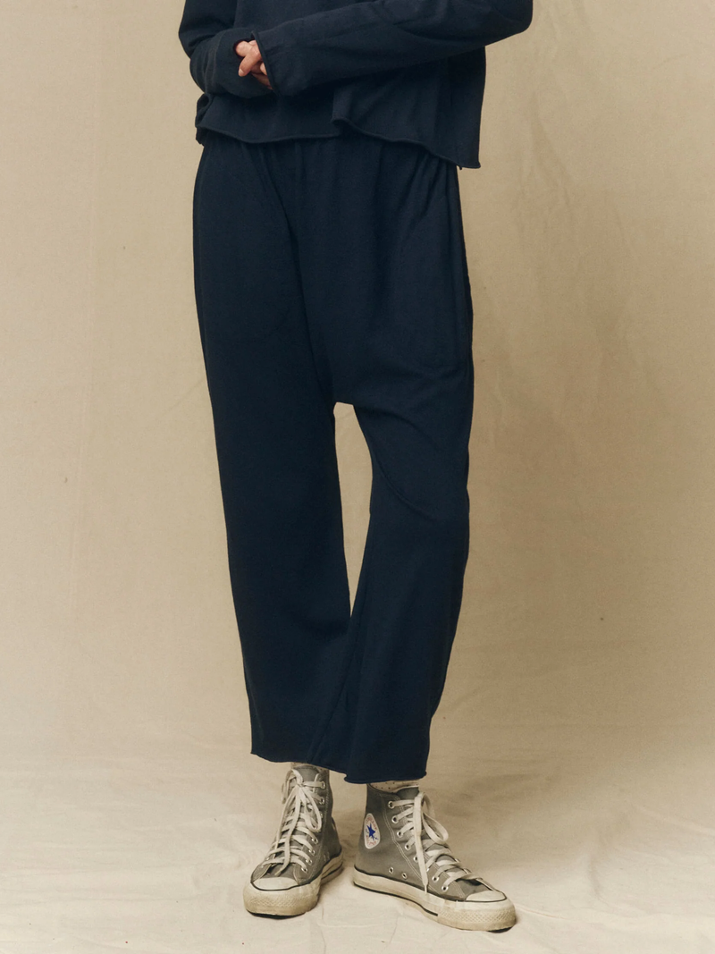 The Great - The Jersey Crop Pant - Navy