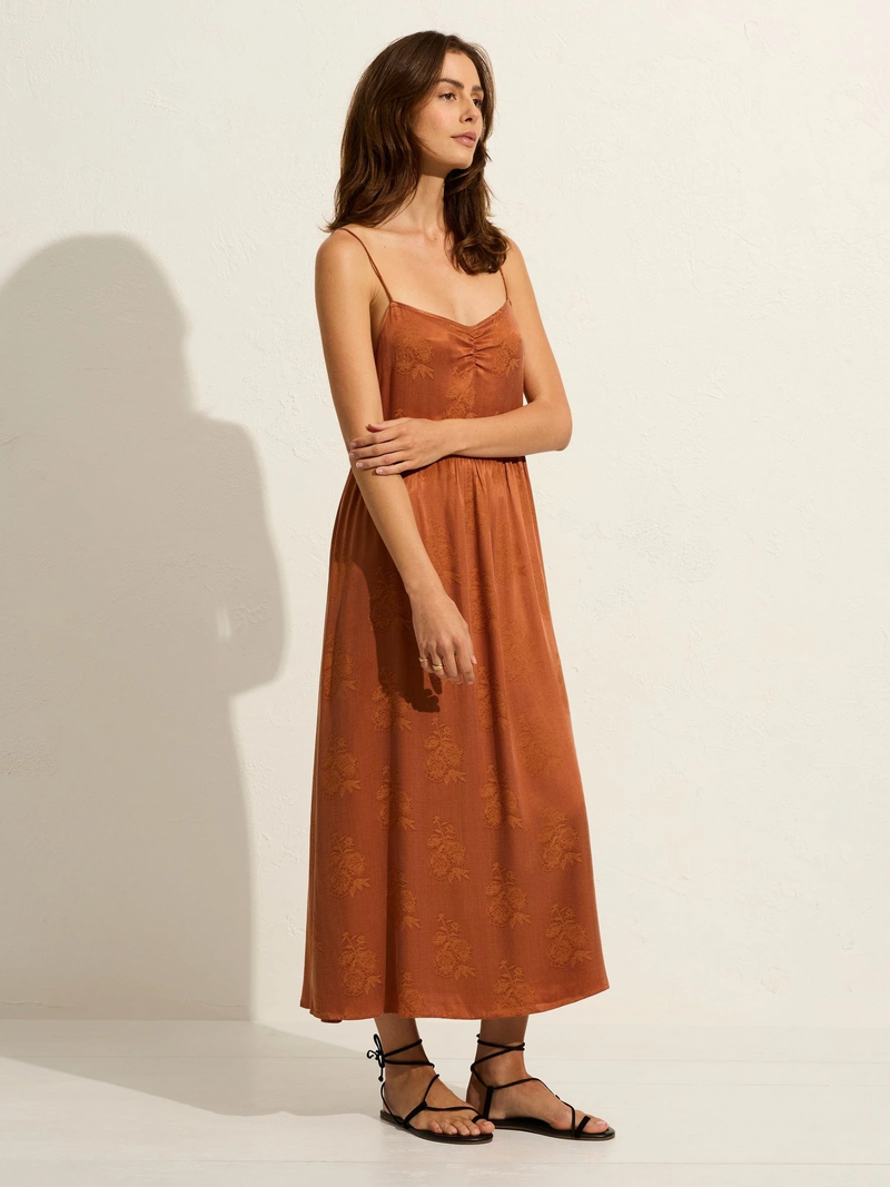 Auguste - Victoria Midi Dress - Rust