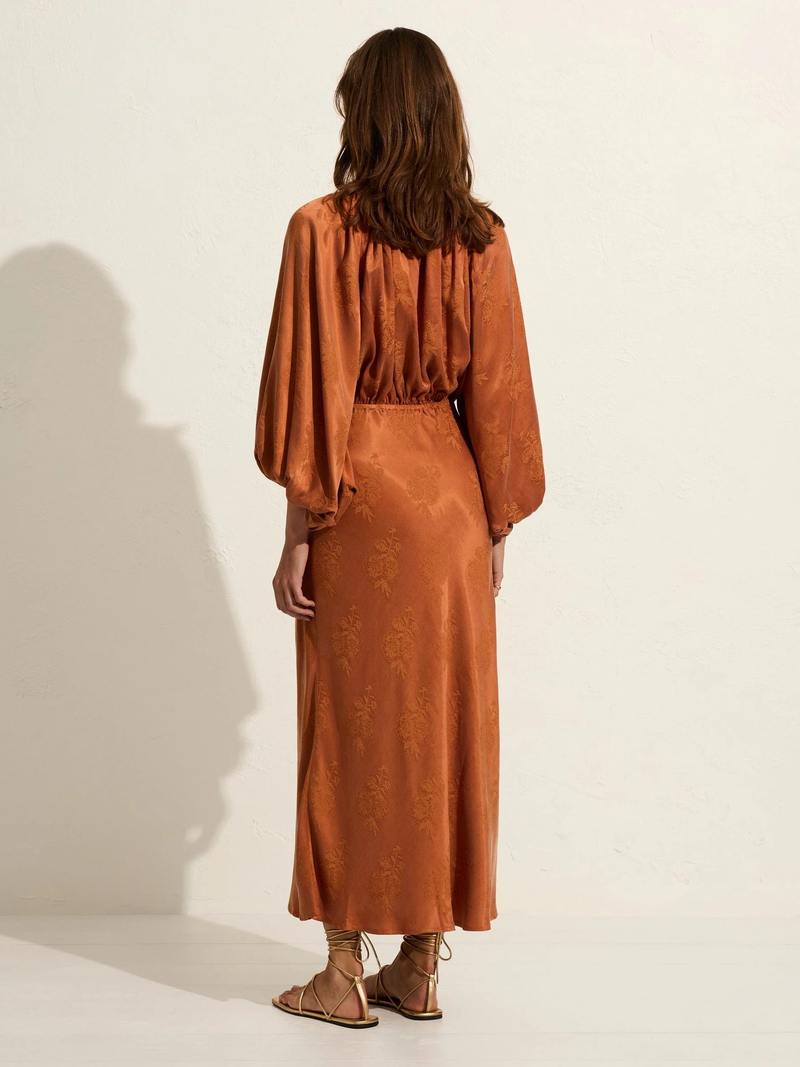 Auguste - Zelda Midi Dress - Rust