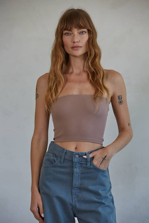 S1169N | SUN-KISSED TUBE TOP: SM / Espresso