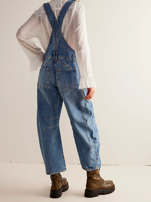 FREE PEOPLE - GOOD LUCK OVERALLS - ULTRA LIGHT BEAM