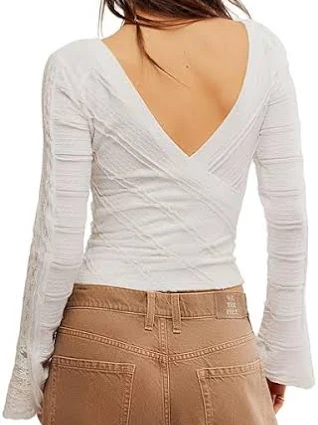 Free People - Rocky Long Sleeve Reversible Top - White