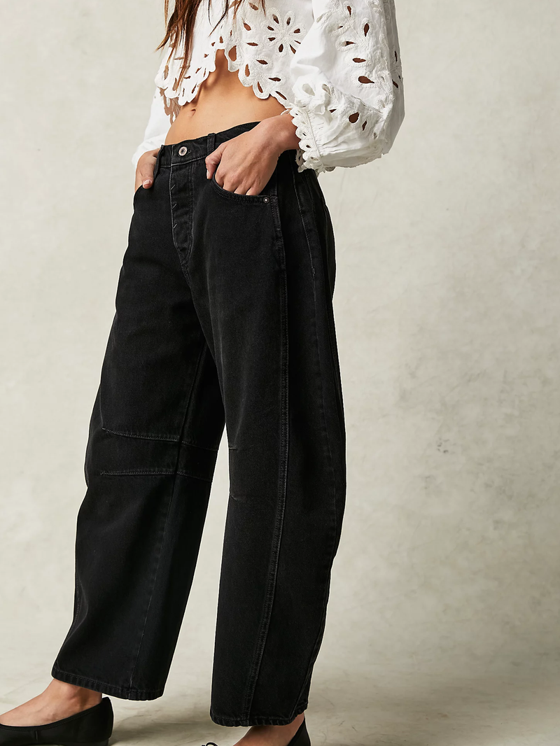 Free People - Good Luck Mid Rise Barrel Jeans - Soundwave