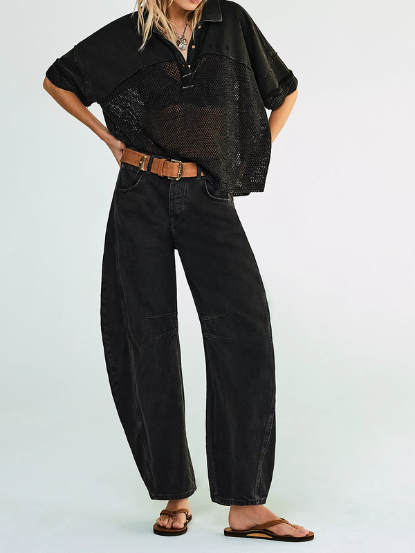 Free People - Good Luck Mid Rise Barrel Jeans - Soundwave