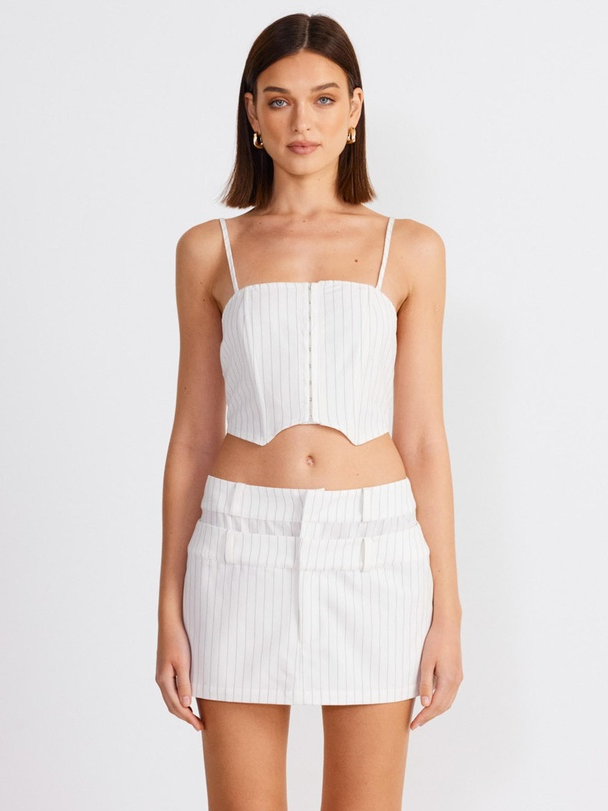 SNDYS - Zadie Corset Top (White)